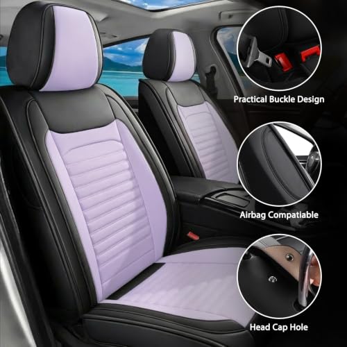 Image of Front Seat Covers Fit for Chevy /Chevrolet Blazer EV 2023-2026, BlackPurple