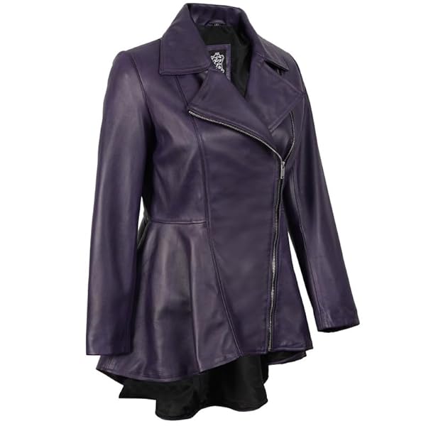 Decrum Womens Leather Jacket - Real Lambskin Leather Peplum Jackets for Women - Image 4