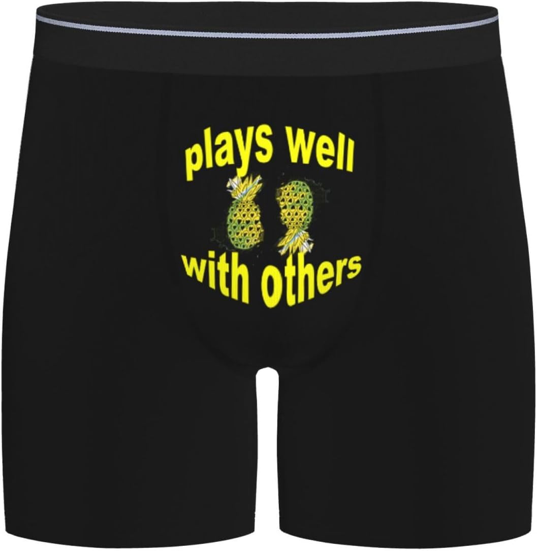 Upside Down Pineapple Funny Swinger Men'S Boxer Briefs Soft Stretch Underwear Novelty Briefs For Men