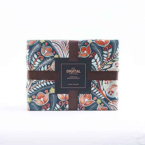 VM VOUGEMARKET Medallion Duvet Cover Set King Boho Paisley Print Bedding Set 3 Pieces Sateen Cotton Rustic Bohemian Comforter Cover with Zipper Ties