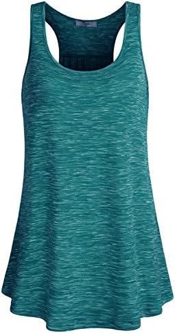 CestyleWomens Sleeveless Scoop Neck Flowy Loose Fit Workout Shirts Racerback Long Tank Tops