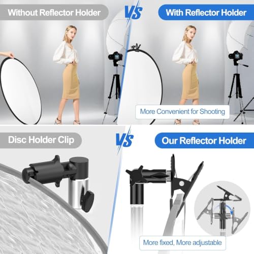 Image of EMART Photography Reflector Holder 5 /8 inch Heavy Duty Metal Backdrop Clips