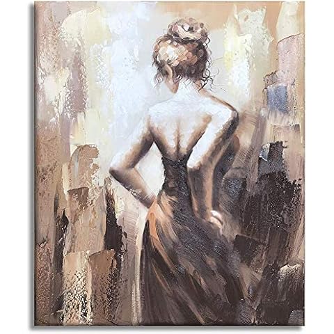 MYSNKU DIY Oil Painting Paint by Numbers Kits, No Wooden Frame,with Brushes Painting Kits Sexy Girl Canvas Wall Art Hang Home Decor 16x20 Inch Cover