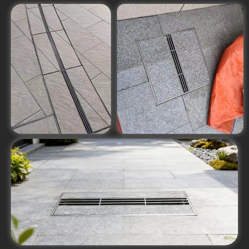 Tapa de fosa séptica 50x50 para un jardín de diseño con drenaje invisible 7