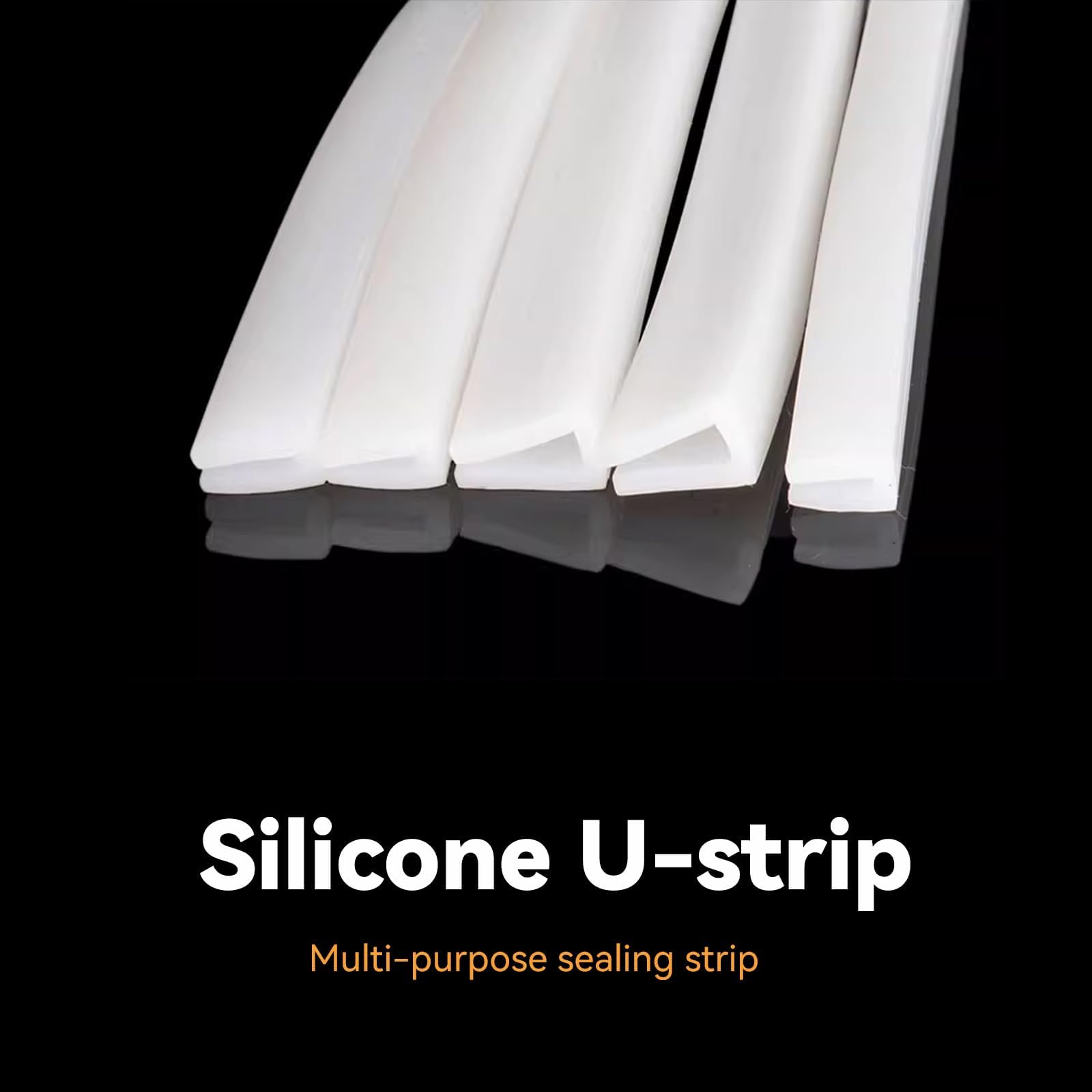 ACESOME Silicone Edging Strip, White Glass Edge Trim, 2m U Channel Edging Trim, Worktop Edging Strip - Image 3