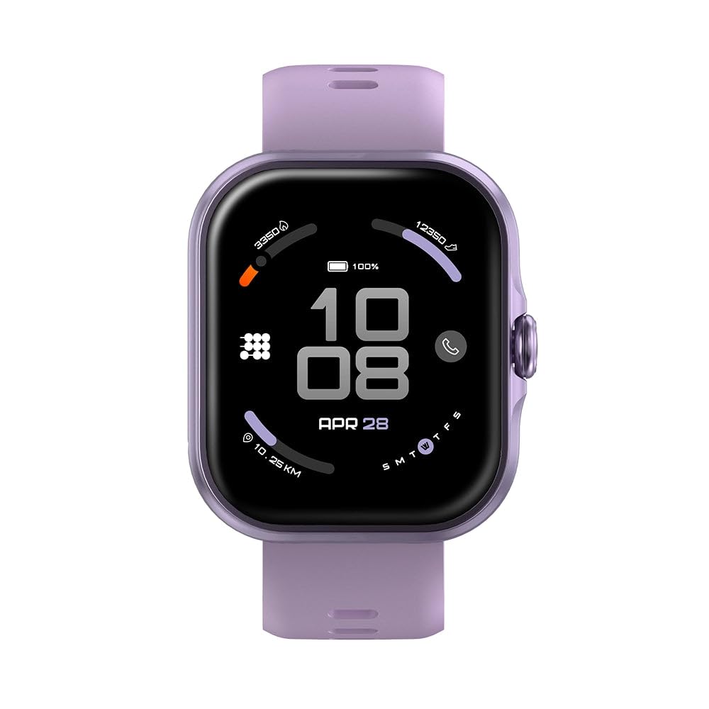 Cubitt Viva Lite Smartwatch, 1.85” AMOLED, Built-in GPS, Bluetooth Calls, VITA AI Assistant, Route Navigation, Compass, 100+ Sports Modes, 3ATM Water Resistant, Offline Music — Dusty Lilac