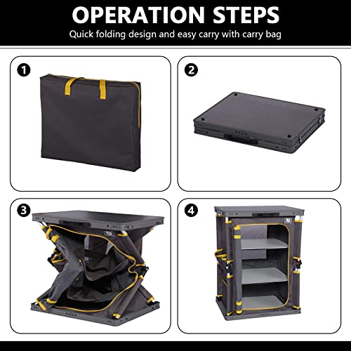 Timber Ridge Camping Cabinet Foldable Camping Folding Cabinet Foldable Kitchen Box Folding Cabinet Portable with Carry Bag - Image 7