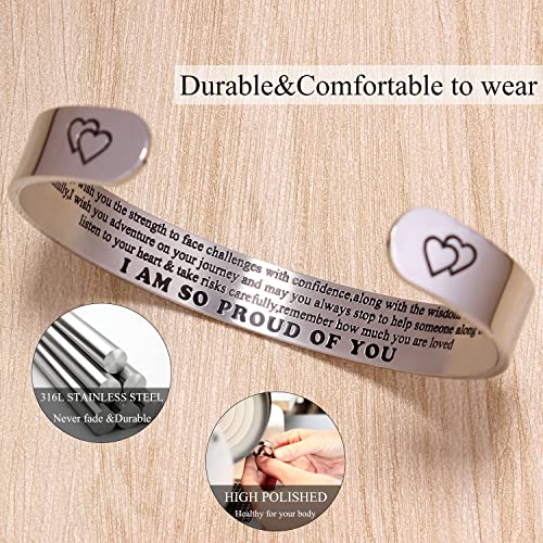 Btysun Bracelets for Women Mothers Day Bracelet Gifts from Daughter Inspirational Gifts for Women Graduation Gifts for Her Motivational Birthday Cuff Bangle Friendship Personalized Mantra Jewelry…