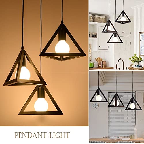 Image of Geometric Pendant Lighting, Geometric Modern Hanging Light Ceiling Fixture for Kitchen Island, Foyer, Hallway, Bedroom and Entryway (Bulb Include) 3LP-Triangle Set