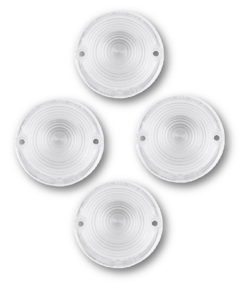 Orange Cycle Parts 4 Pack Flat Clear Turn Signal Blinker Lens for Harley FL/FLH/FLH-80 1963-1984 FX 1971-1982 Sport Glide FXRT 1984-1985 repl. 68570-63A