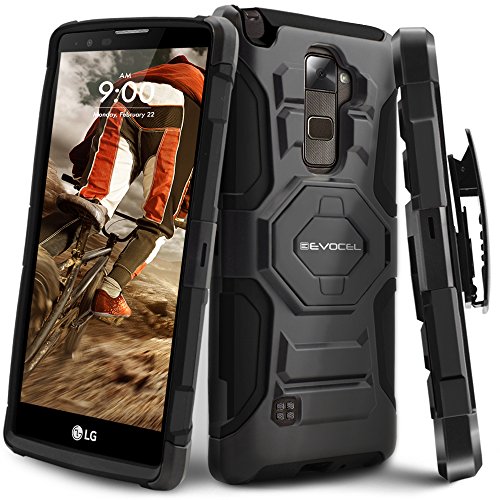 Evocel New Generation Series Phone Case Compatible with LG G Stylo 2 (2016 Release) with Belt Clip Holster and Kickstand, Black