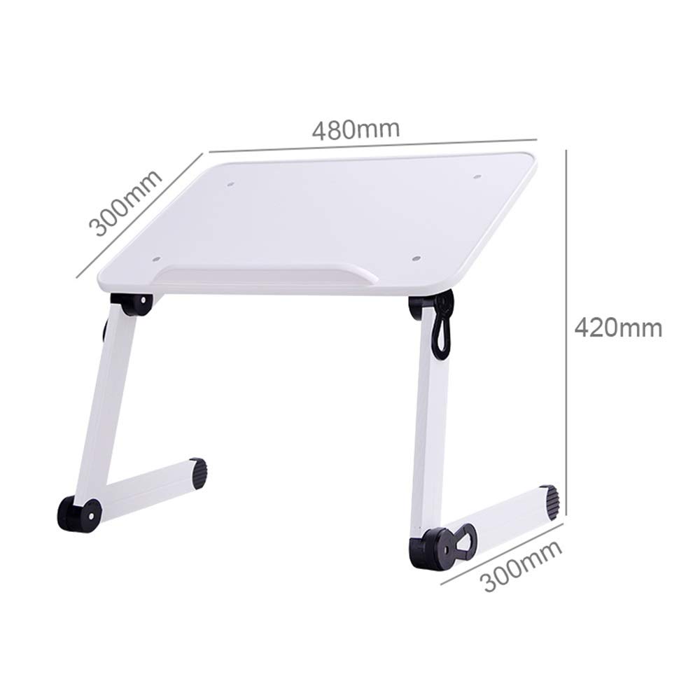 Mesa de Escritorio con Soporte for Computadora Portátil, Mesa de Cama Plegable Mesa de Escritura Ajustable Mesa Pequeña Soporte for Tableta Portátil con Mouse Agrandado Negro Blanco