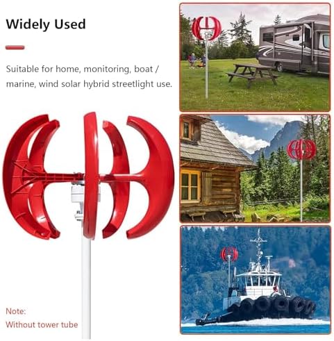 12000W Vertical Wind Turbine Kit, 5 Blades Wind Generator, 3-Phase AC Permanent Magnet, Complete with Controller for Hybrid Wind Solar Systems (White, 12V)