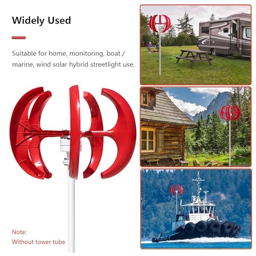 Fablestoryem LANTERN Wind Turbine 10000W 12V/24V/48V/110V/220V 5 Blade Wind Vertical Generator 3 Phase Ac Permanent Magnet Generator Wind Turbine Kit thumb #2