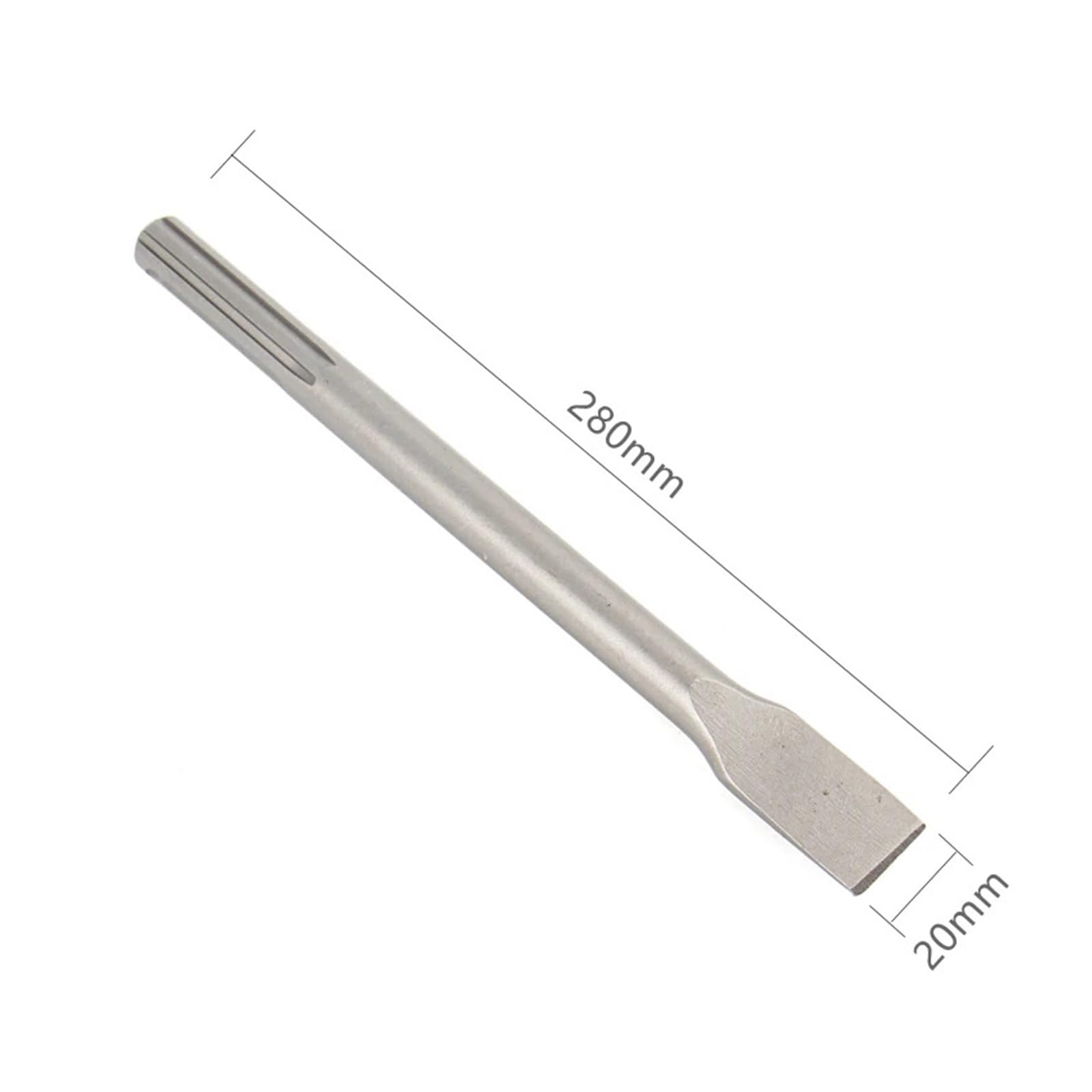 1ps Set di scalpelli SDS/Max da 1 Pezzo, 280 mm, for Martello Elettrico, Punta for scanalatura, scalpello Piatto, Rottura di Cemento, Mattoni, Muro, Foratura, muratura(Flat Chisel-20mm)