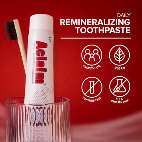 Image of Aclaim Toothpaste for Remineralisation | Protect Teeth Enamel | Prevent Tooth Decay | Repair Enamel | Gum Care | Teeth Whitening | Fluoride-free Tooth paste for Complete Oral Care (Pack of 1) 70g each