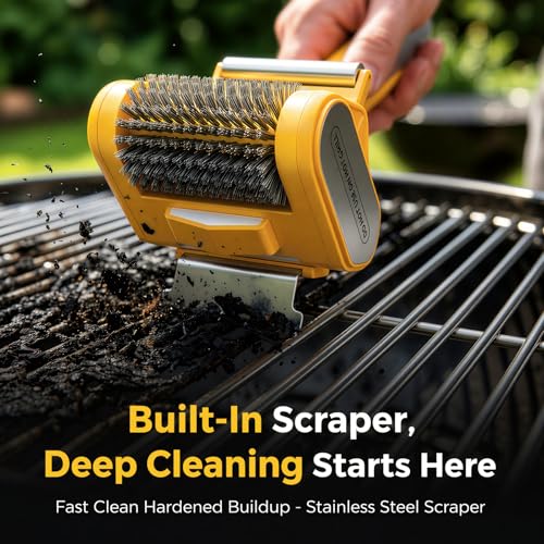 3-in-1 Electric Grill Brush with Support Roller for Effortless Cleaning - image 3