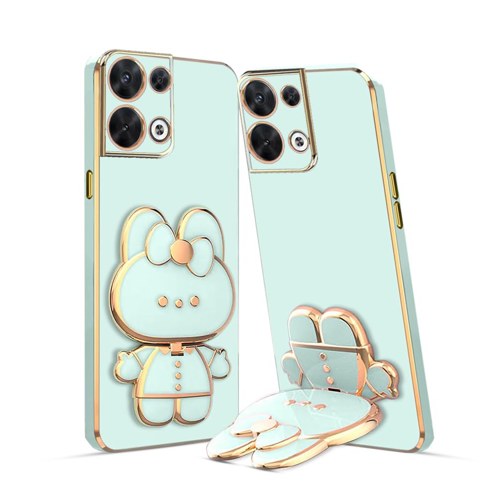 KARWAN®️ 3D Cat Back Case and Cover with Stand Compatible for Oppo Reno 8 5G| Stand and Mirror | Camera Protection | Electroplated | Folding Stand - Mint (B0CCLCXKT3) Amazon Price History, Amazon Price Tracker