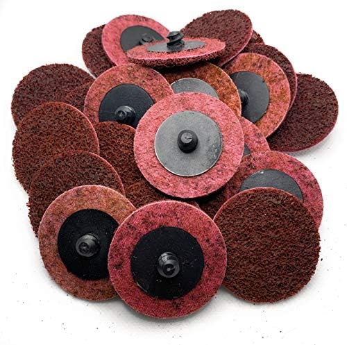 Premium SIGNI R-Type 2 inch Maroon Medium Abrasive Non Woven Nylon Surface Conditioning Disc Quick Change Disc for Rust Removal, Polishing and