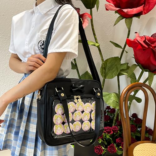 Women's Bowknot Ita Crossbody Bag,Japanese JK Uniform Handbag,Kawaii Lolita Messenger Shoulder Bag For Anime Cosplay3