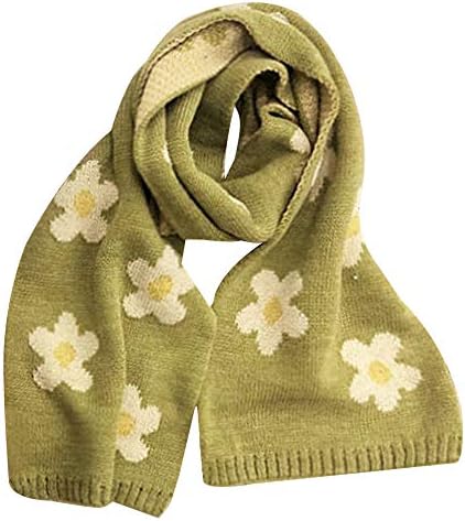 LA HUATE Kids Scarves Autumn Winter Wool Knit Scarf Warm Solid Color Neckerchiefs Collar Neck Warmer