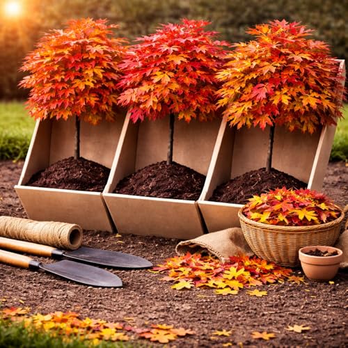 3 Live Pin Oak Trees for Planting – Quercus palustris – Fast Growing Shade Trees – Hardy Landscape Oaks with Beautiful Fall Color (3 Trees)
