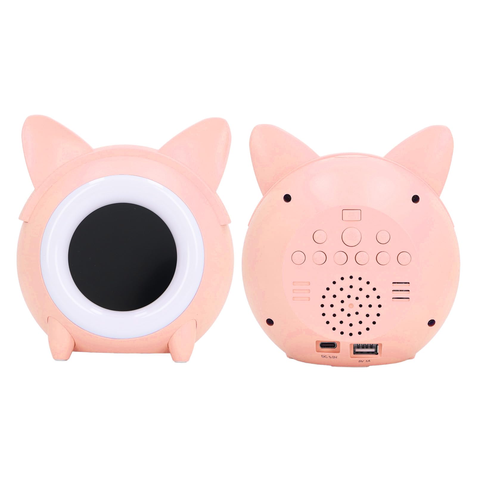 Réveil Chat de Dessin animé, Chronométrage Numérique au Design Adorable avec Veilleuse pour l'entraînement au Sommeil des Enfants (Pink)