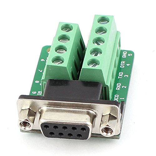 uxcell adaptador RS232 D-SUB DB9 hembra a conector terminal miniatura 1