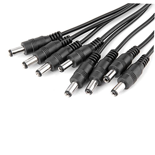 Miniatura 2 de Paquete de 2 cables divisor de corriente CC de 1 hembra a 8 machos, adaptador Y para cámaras de seguridad CCTV y tiras de luces LED