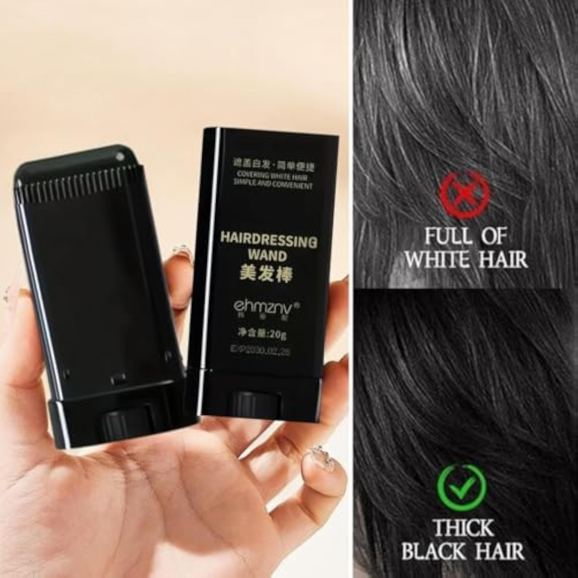 2 In 1 Hair Color Comb Stick for Men & Women, Grey Coverage