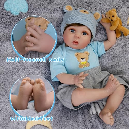 Muñeca Reborn Bebé Realista EKOKIZ 22 Pulgadas miniatura 3