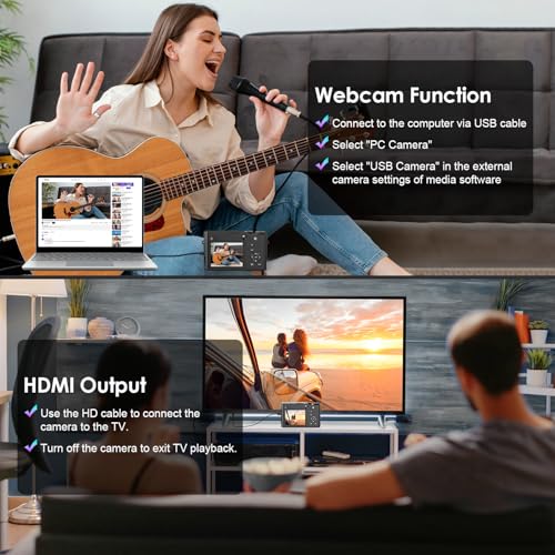 5K Digital Camera, WiFi Cameras for Photography & Video with 3X Optical Digital Zoom, Autofocus Vlogging Camera for YouTube, 64MP Travel Digital Camera with 64GB Card, 2 Batteries - Image 7