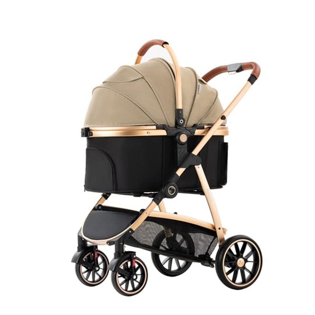 Cochecito Desmontable para Mascotas, Carrito para Perros con Marco de aleación de Aluminio, Carrito para Gatos de 4 Ruedas, rodamiento de Carga, Cochecito para Perros de 20kg con