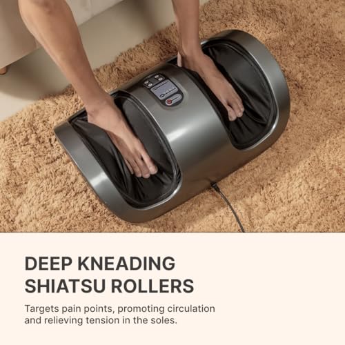 Image of Cult Electric Relax Foot Massager With Shiatsu & Vibration Therapy, 4 Automatic Programs, Enhances Blood Circulation, Pain Relief Foot Massager,Grey