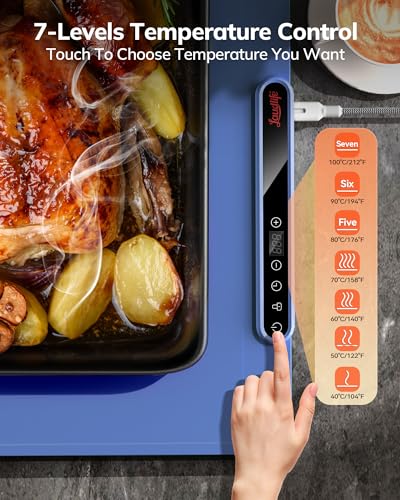 Laudlife Electric Warming Mat for Food Roll Up Silicone Heating Pad with 7 Adjustable - image 2