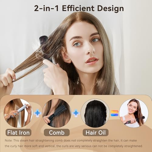 Cepillo alisador de cabello con aceite esencial 2 pcs miniatura 2