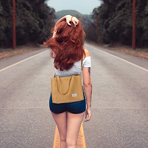 Image of Valleycomfy Corduroy Tote Bag for Women Travel Crossbody Bag Purse Women Shoulder Bags Work Handbags Everyday Hobo Bag