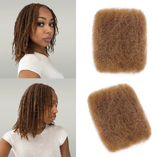 BLL Afro Kinkys Bulk Human Hair-100% Human Hair for Mini Twist Braiding Dreadlock Loc Extensions Afro Kinky Curly Hair Bulk Black Color