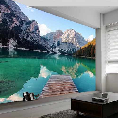 Carta da Parati 3D Murale 500 x 280 cm (L x A), Carta da Parati Fotografica Laghi e Montagne Paesaggio Naturale, Carta da Parati Decorativa Paesaggio Naturale, per Carta da Parati per Camera da Letto
