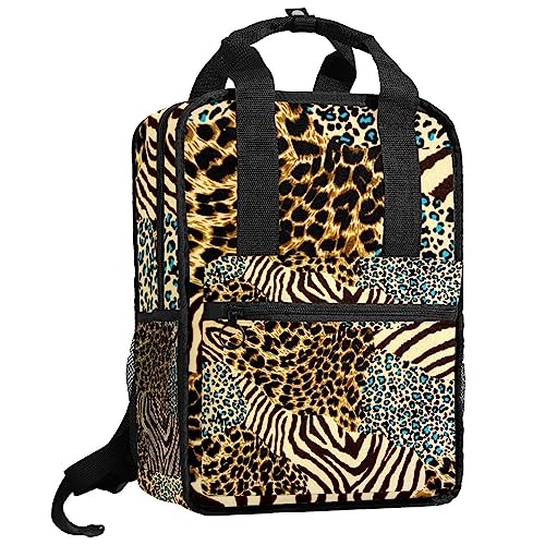 Sac à dos pour garçons et filles imprimé animal sauvage, cartable scolaire multicolore de 35cm