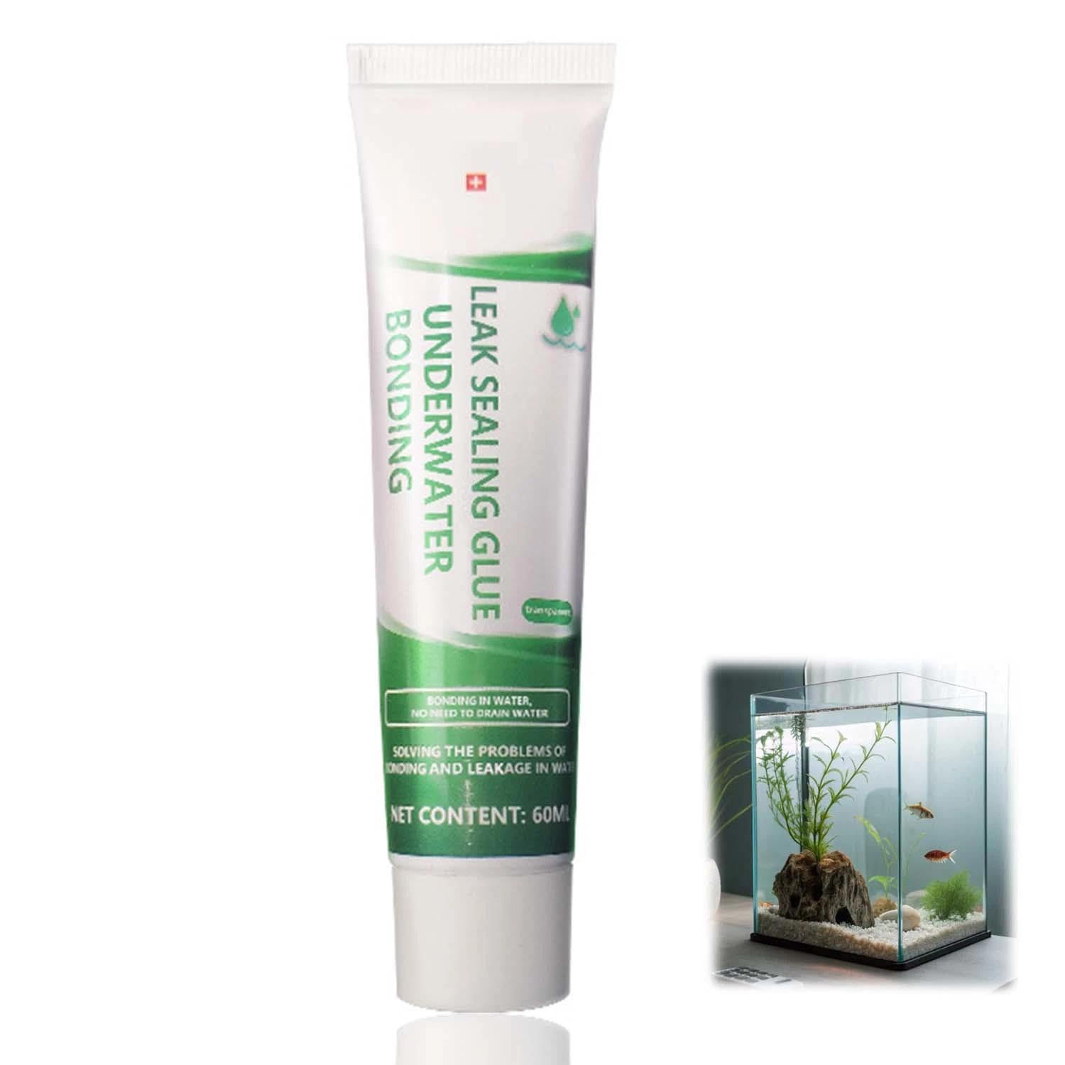 60ml Aquarium Repair Glue, Transparent Sealant for Repairing Leaks in Underwater Aquariums and Fish Tanks, Waterproof and Water-resistant Glue, Safe and Strong Adhesive.