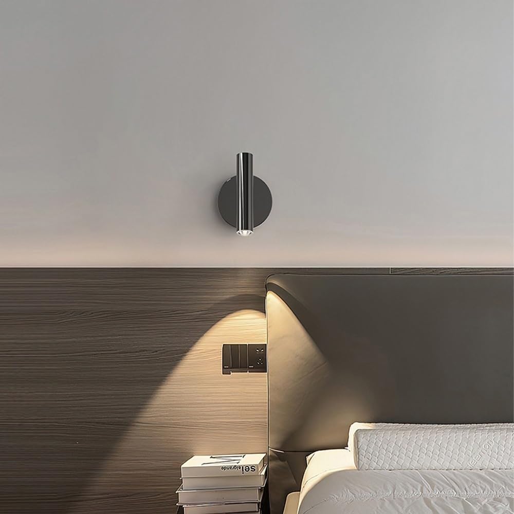 Lampa ścienna LED, przewodowa lampa ścienna z reflektorem, lampka nocna do sypialni, obrotowa oprawa 5 W do salonu, przedpokoju, szafy, ganku, biura, czytania