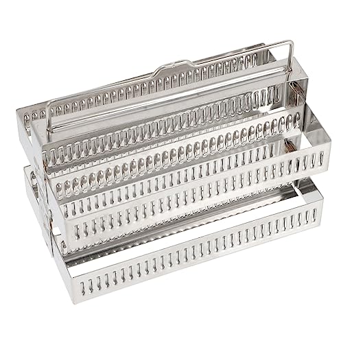DECHOUS Slide Drainer Kitchen Essentials Stainless Steel Glass Slides Holder Dishwasher Rack Glass Serving Tray Slides Staining Rack Stainless Steel Microscope Slides Rack Drain Rack