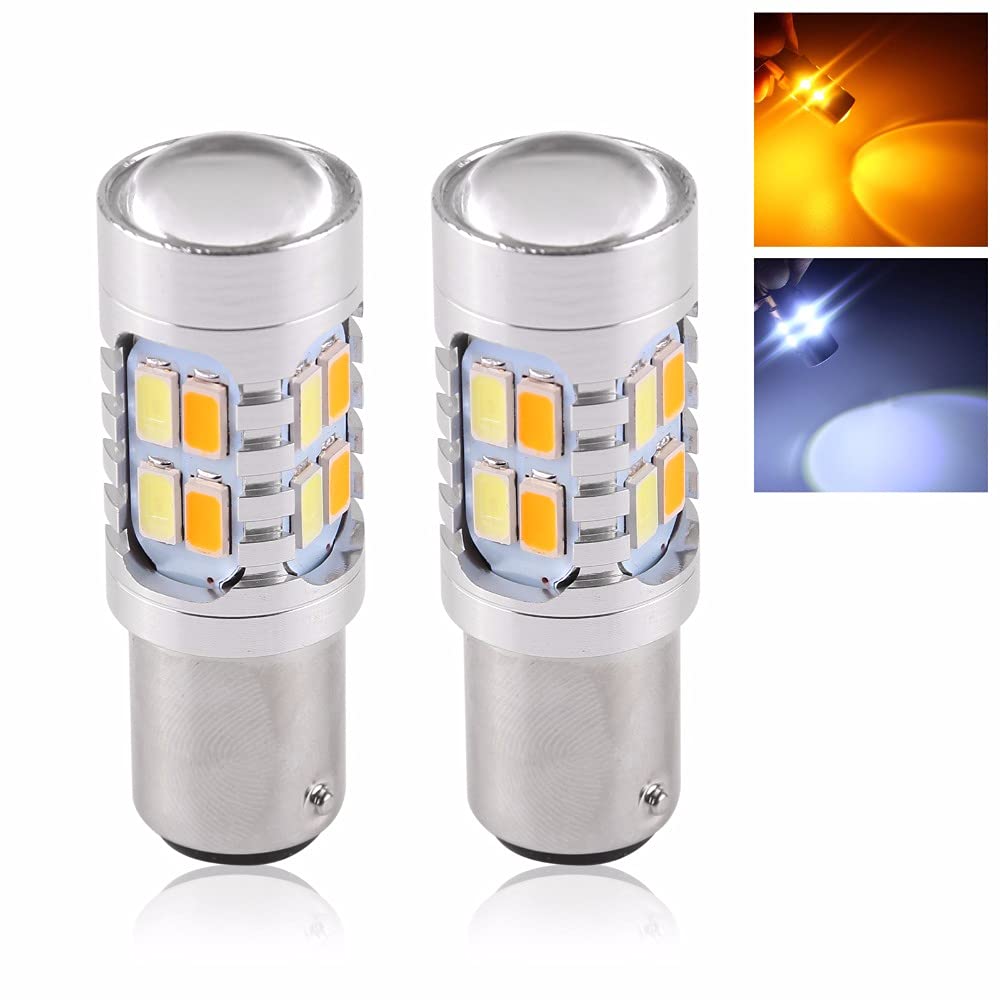 True Vision Car Turn Signal Light Fog Light Driving Lamp Bulbs Switchback LED Drive Dual Color 20W Amber White 1157 BAY15D SMD DRL Model_ID Siliconco27