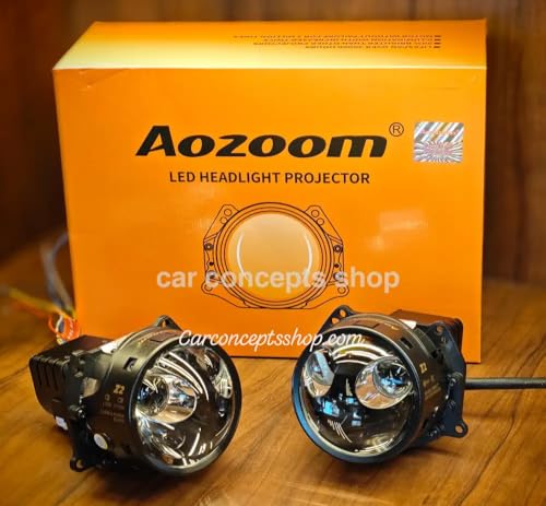 Image of Aozoom A5+ LED Headlight Projector | 3 Inch Bi-LED Lens | 5500K Natural White | Dual Beam Low /High | Car Headlamp Retrofit Upgrade