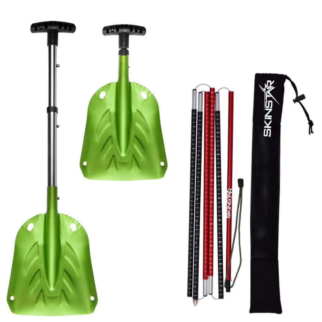 SkinStar Lawinensonde 260 oder 320cm und Schneeschaufel Klappbar Set Aluminium Leicht Kompakt Lawinenset