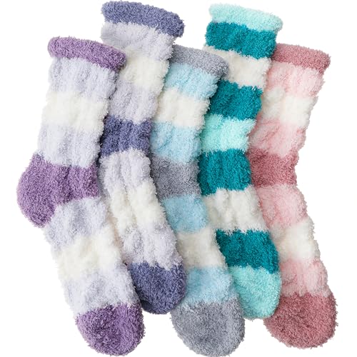 Image of EBMORE Womens Fuzzy Socks Fleece Fluffy Cabin Plush Warm Sleep Soft Cozy Winter Adult Socks
