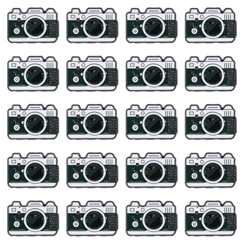 Broche appareil photo en émail noir pour personnaliser un sac à dos et costume