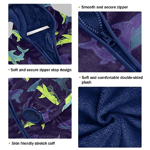 Shark Boys Fleece Hoody Jacket Zip Up Coat Warm Fall Winter Plush Jacket Long Sleeve Outerwear3