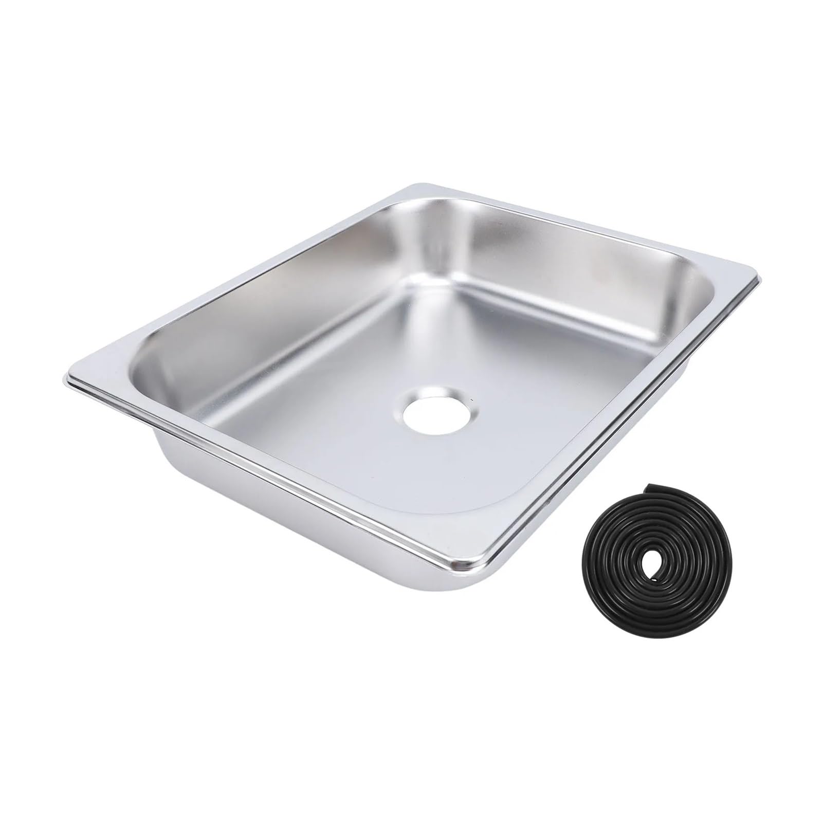 325 * 265 * 65mm RV Sink Stainless Steel Square Kitchen Bathroom Wash Sink with 40mm Outlet For Caravan Motorhome Boat Accessories